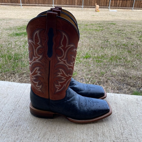 Justin Men’s Square toe Ostrich Boots - Picture 2 of 5